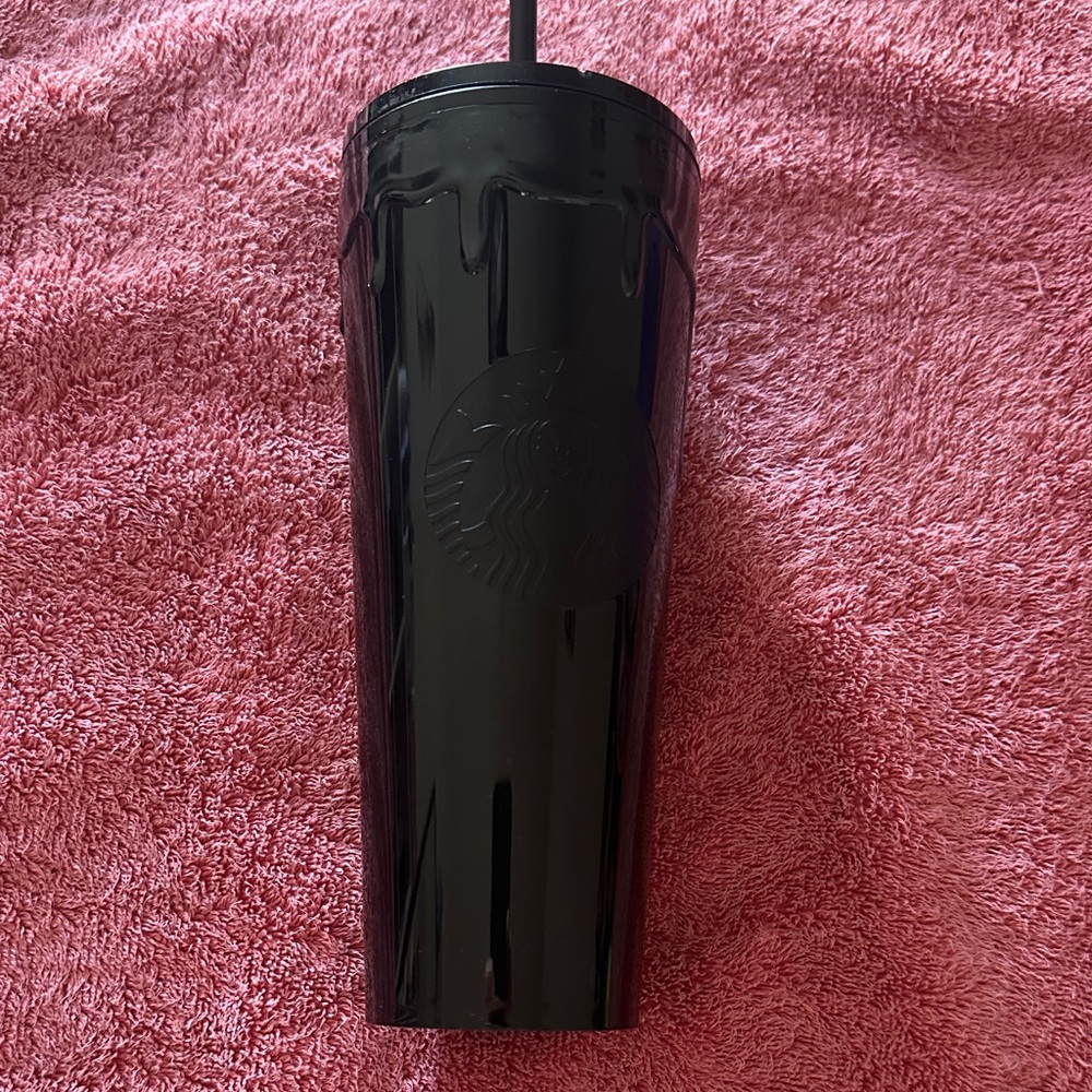 Starbucks Black Gloss Drip Tumbler with Straw